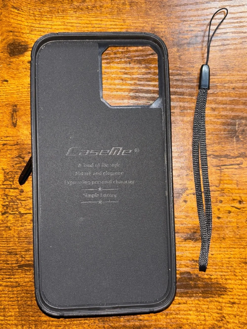 Premium Brown Leather Wallet Phone Case with Wrist Strap (12 Pro max )